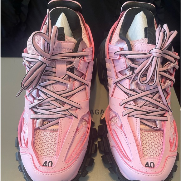 Balenciaga Shoes - Soft ballerina pink and black balenciaga track sneakers